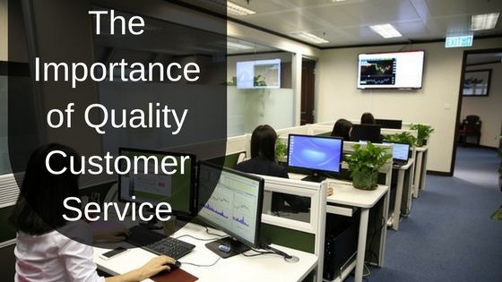 Image of people sitting in an office using their computers, used as an image for Lisa Laporte blog on the importance of customer service.