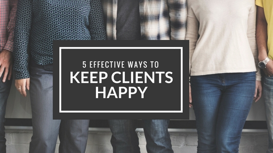 Group of people standing shoulder to shoulder, image used for Lisa Laporte blog on how to keep clients happy